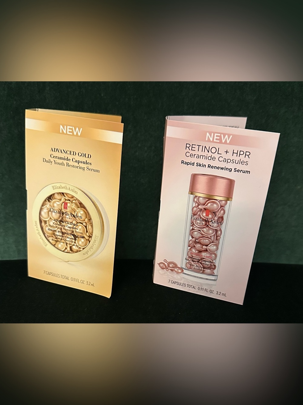 Brand New Elizabeth Arden Gold Ceramide & Retinol + HPR Capsules - Sample Duo